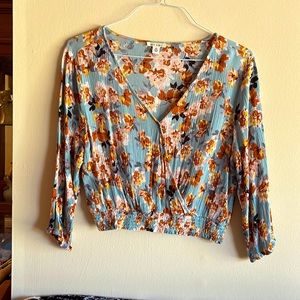 Floral crop top blouse
